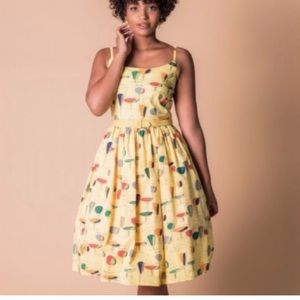 Bettie Page Clothing - Drinks On Me Dress (Yellow) XXL